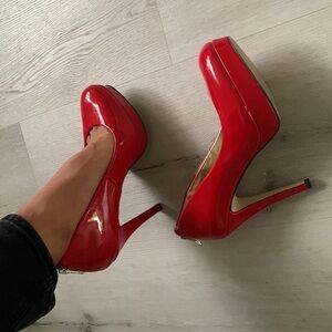 Red Patent leather Baby Doll‎ Shoes classic elegant party holidays zipper SHI